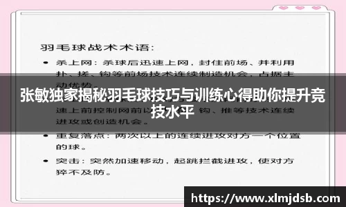 张敏独家揭秘羽毛球技巧与训练心得助你提升竞技水平